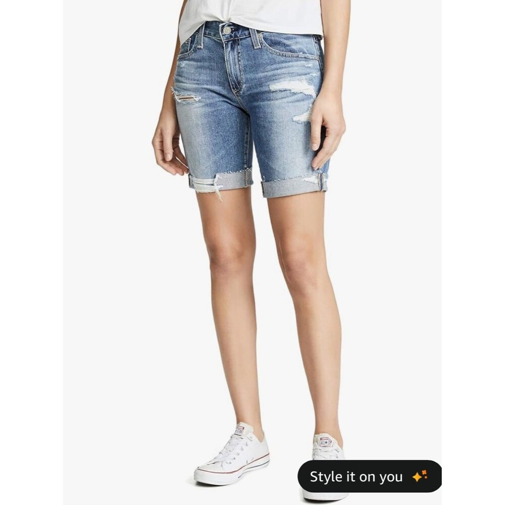 AG Adriano Goldschmied Light Indigo the Nikki relaxed short Denim 29